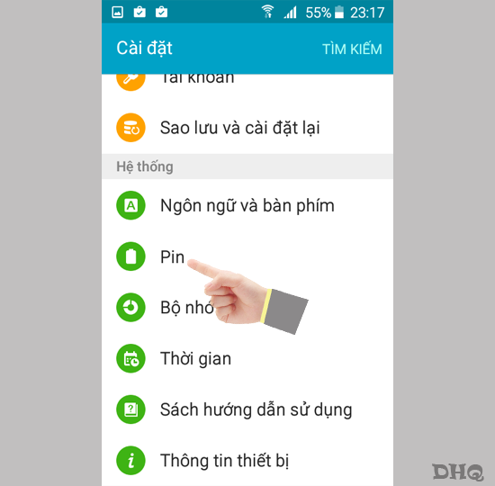Chọn pin